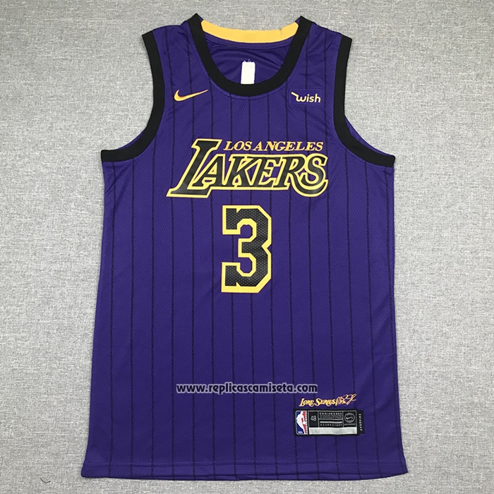 Camiseta Los Angeles Lakers Anthony Davis #3 Ciudad 2019 Violeta
